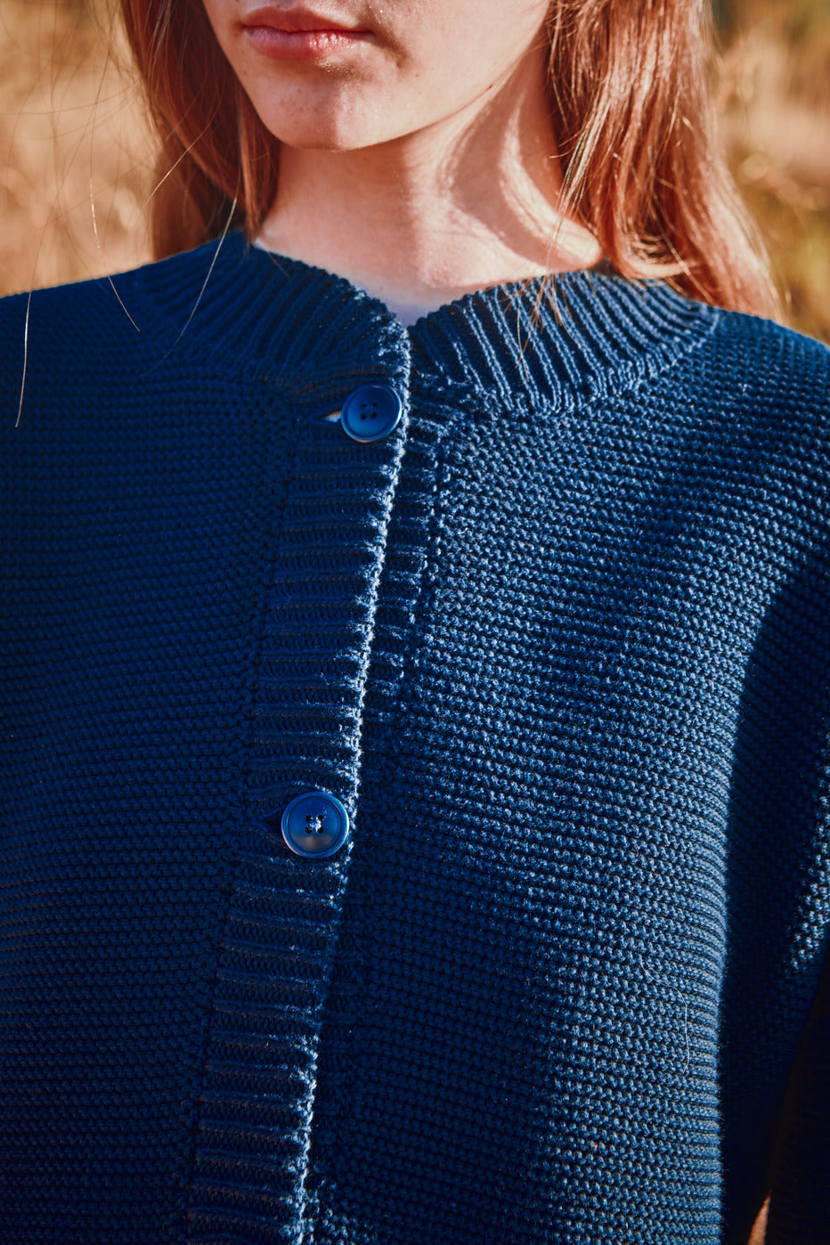 ESTELLE Veste teddy en coton biologique - Bleu marine