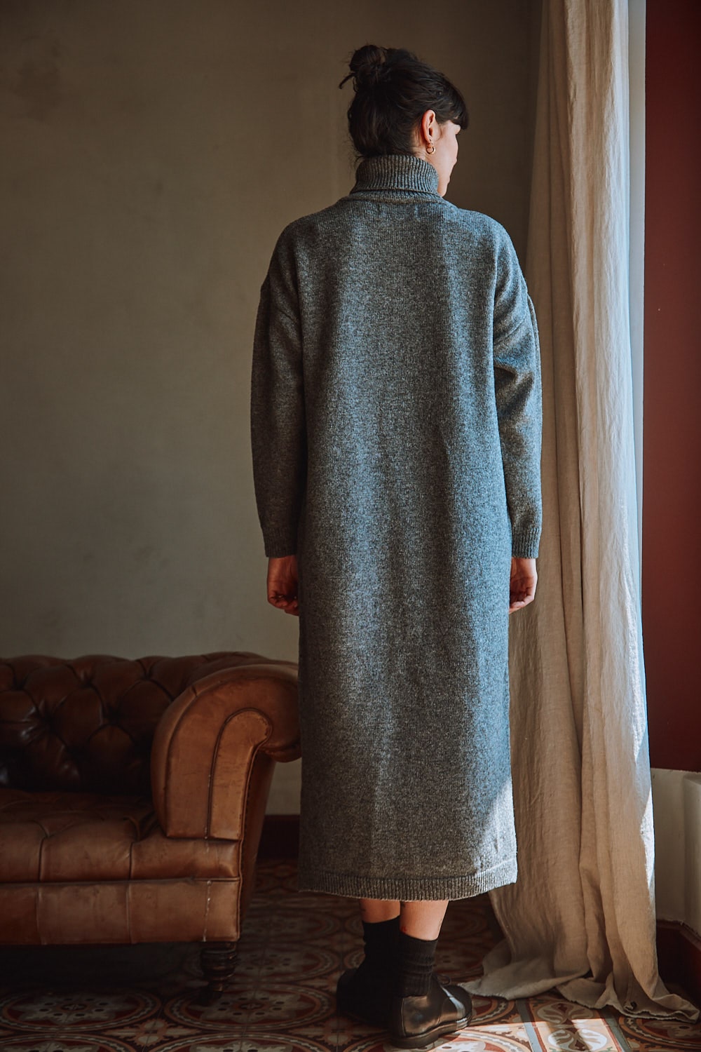 FREYA Robe en laine mérinos, gris cendré - 100% Laine mérinos sans cruauté - L'Envers
