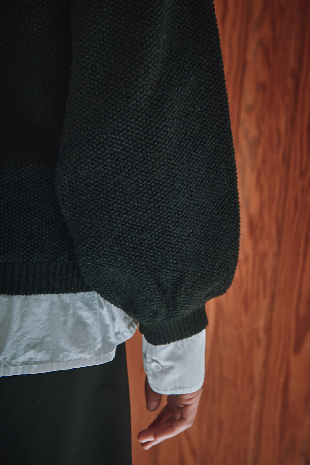 GABY Cardigan Manches en laine mérinos - Noir