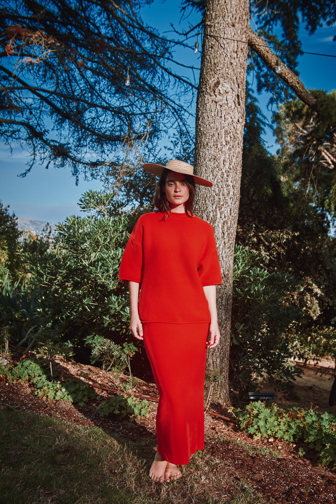 GERALDINE T-shirt oversize en coton bio - Rouge