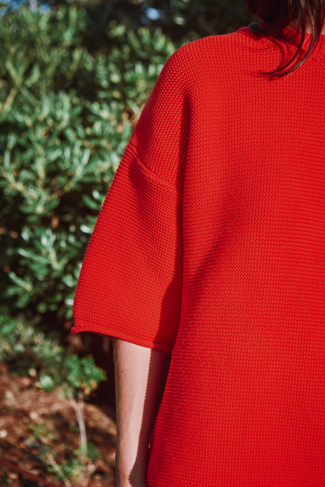 T-shirt oversize GERALDINE en coton biologique - Rouge - L'ENVERS