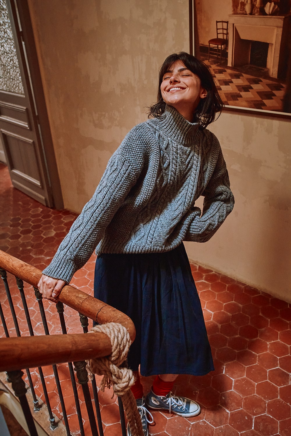 GWENAELLE Pull irlandais en laine mérinos - Gris cendré | L'Envers