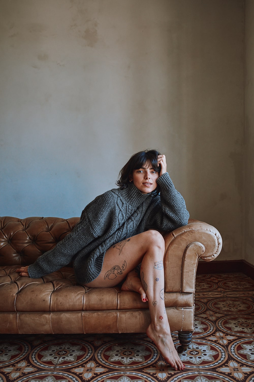 GWENAELLE Pull irlandais en laine mérinos - Gris cendré | L'Envers