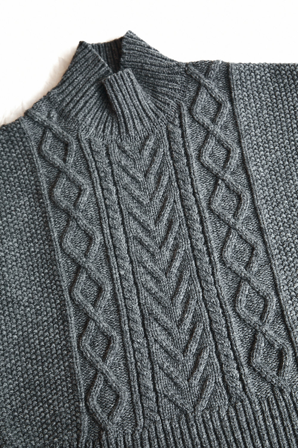 GWENAELLE Pull irlandais en laine mérinos - Gris cendré