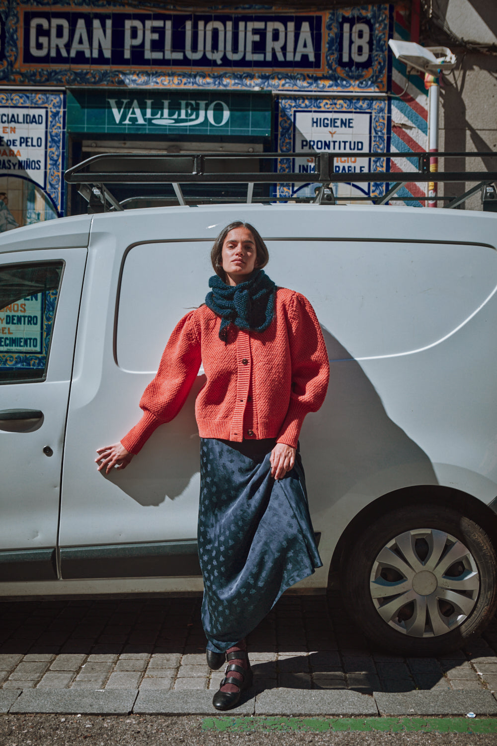Bandana HORTENSE en Mohair et soie - Bleu nuit