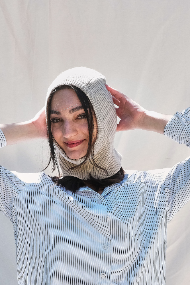 Article n°102 - Capuche JACQUELINE en cachemire - écru