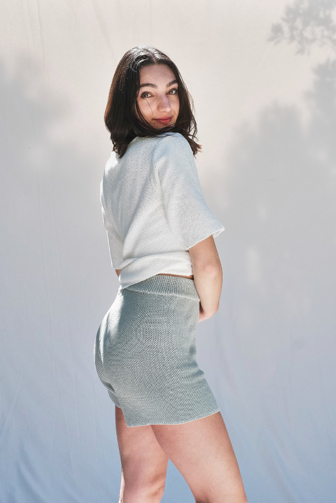 Article #9 Short en coton JANE - Vert sauge