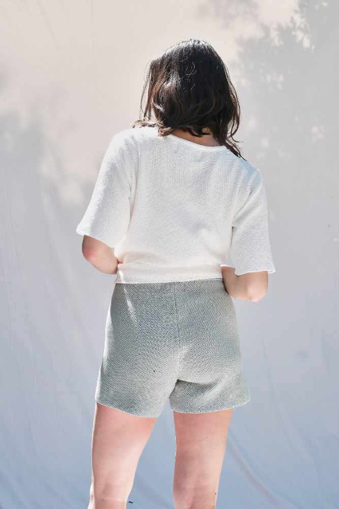 Article #9 Short en coton JANE - Vert sauge