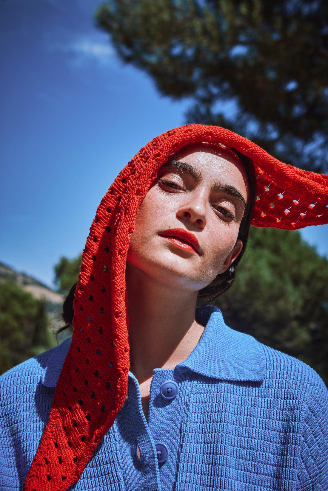 JASMINE Bandana Écharpe coton bio - Rouge