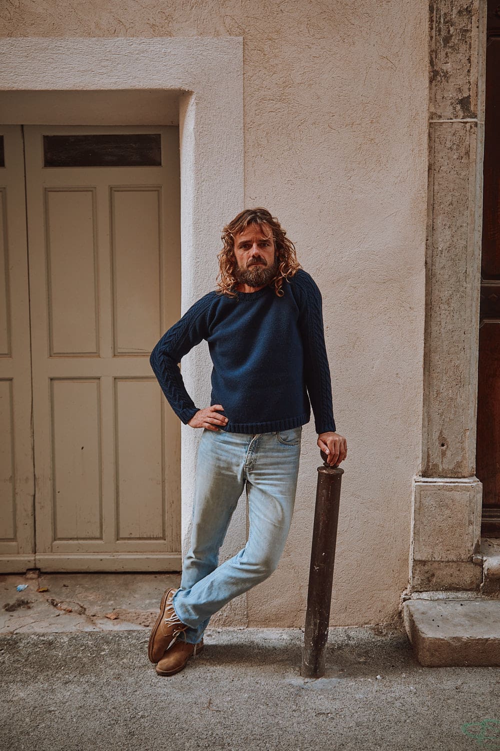 JOSEPH Pull torsadé unisexe en laine mérinos - Bleu marine | L'Envers