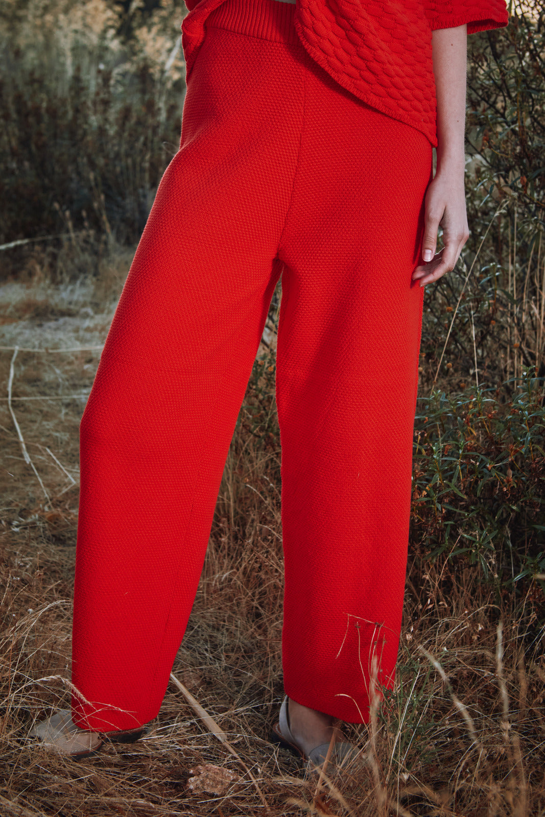 LOUISA Pantalon en coton bio - Rouge