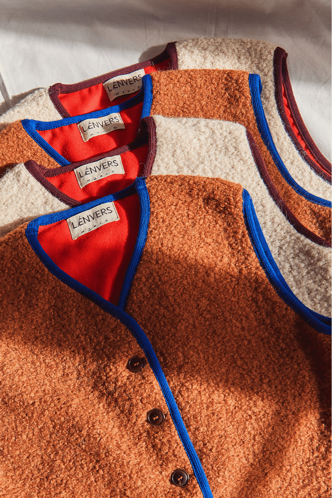 Gilet de berger LUCE en alpaga bouclé - Terra