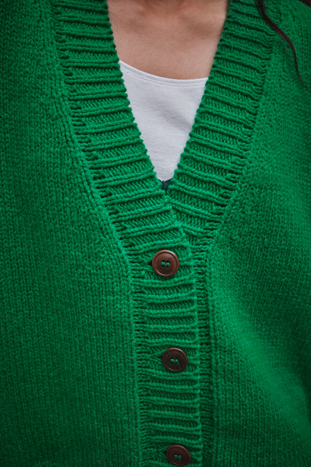 LUNA Cardigan chauve-souris en laine mérinos - Vert perroquet