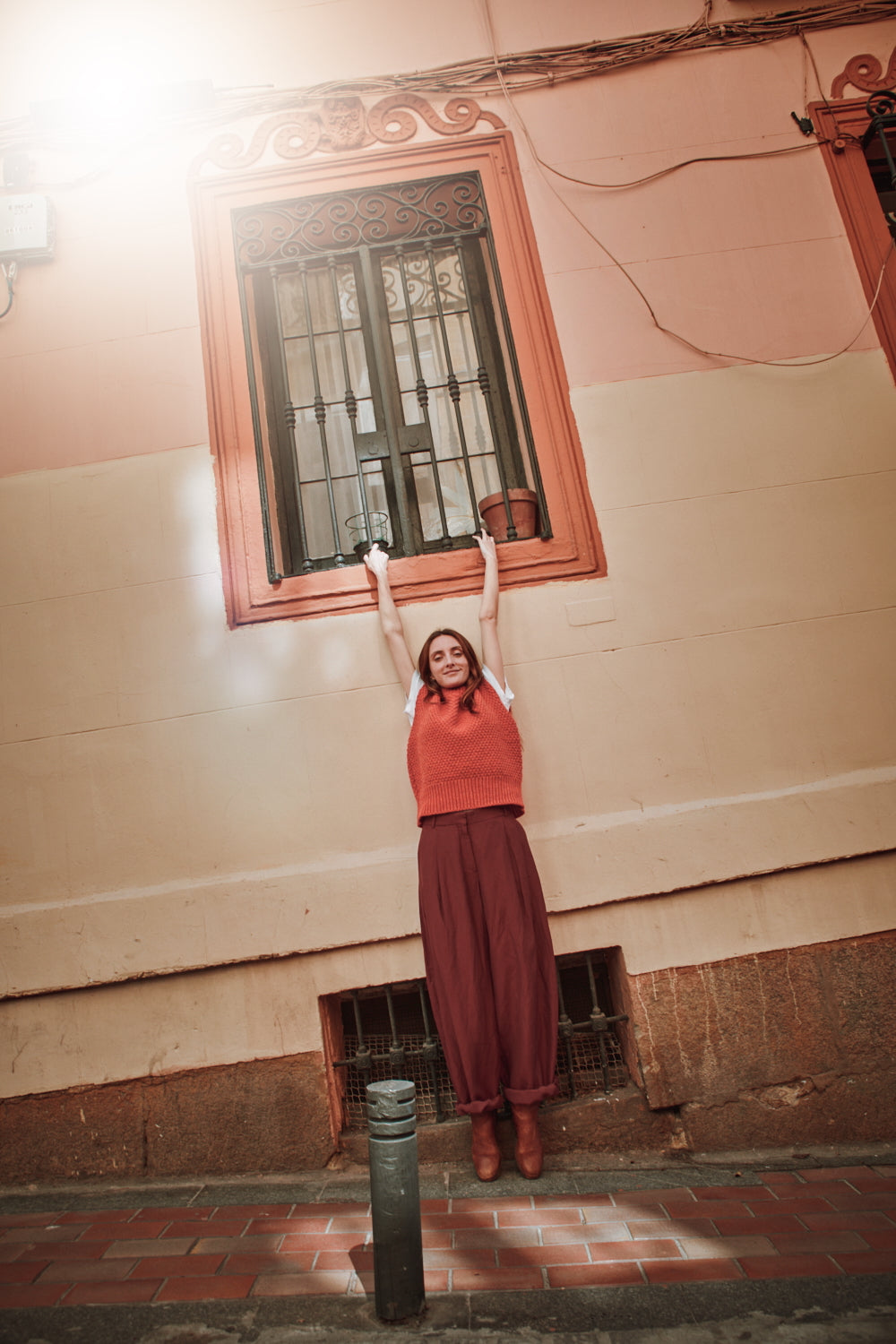 MAIA Pull sans manches en laine mérinos - Coral
