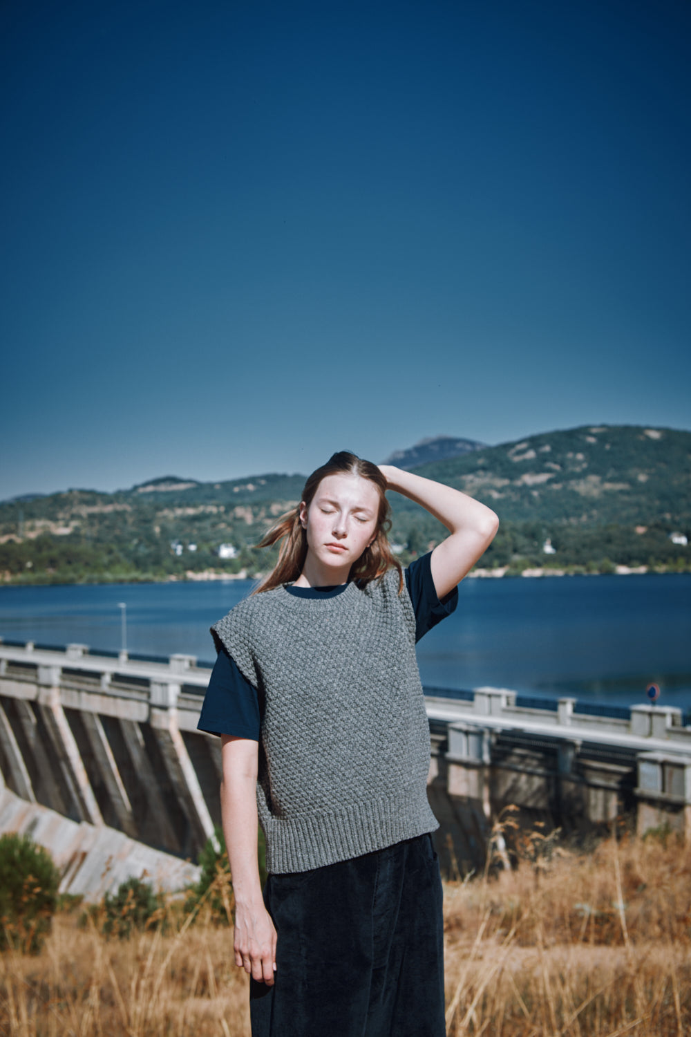 MAIA Pull sans manches en laine mérinos - Gris cendré
