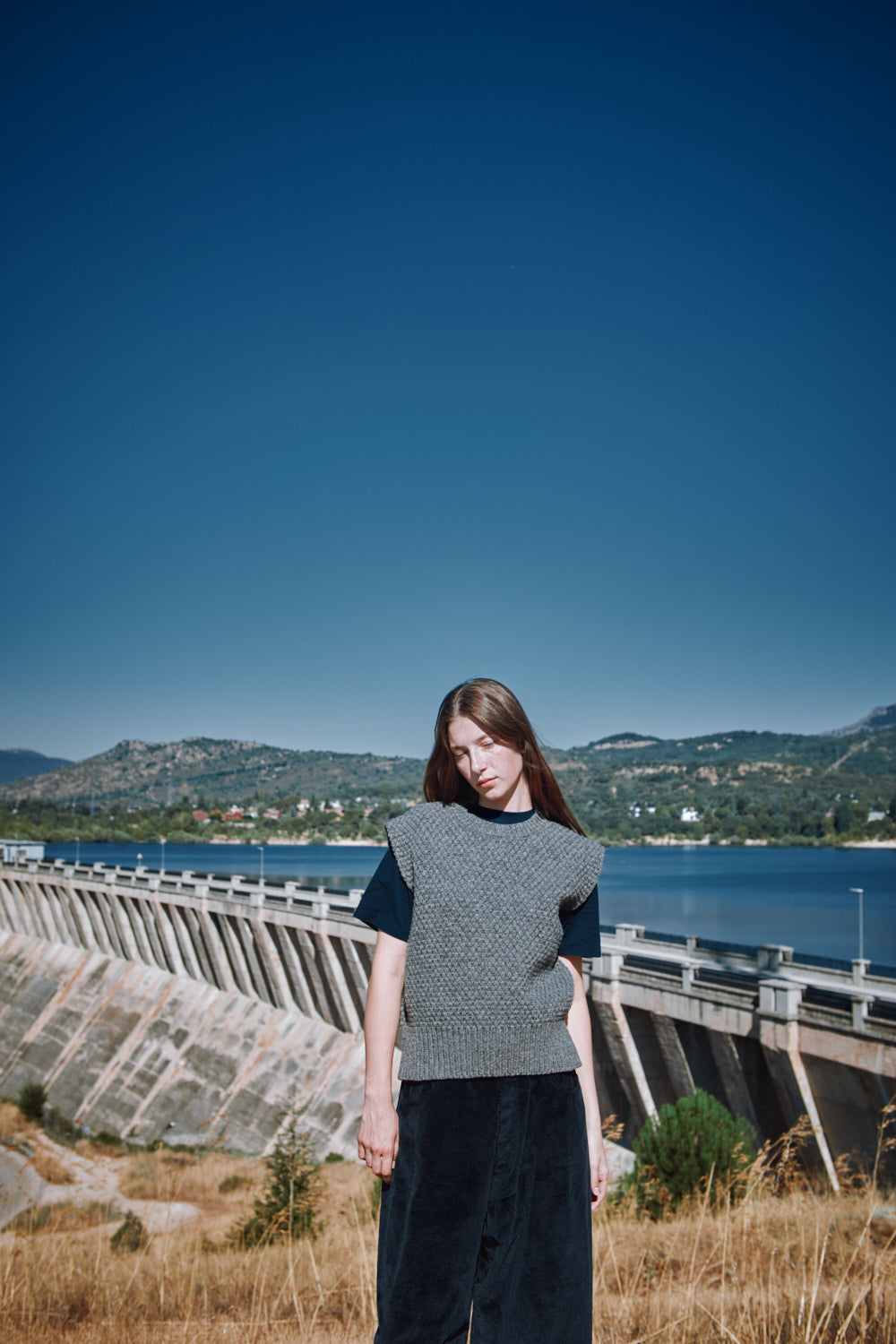 MAIA Pull sans manches en laine mérinos - Gris cendré