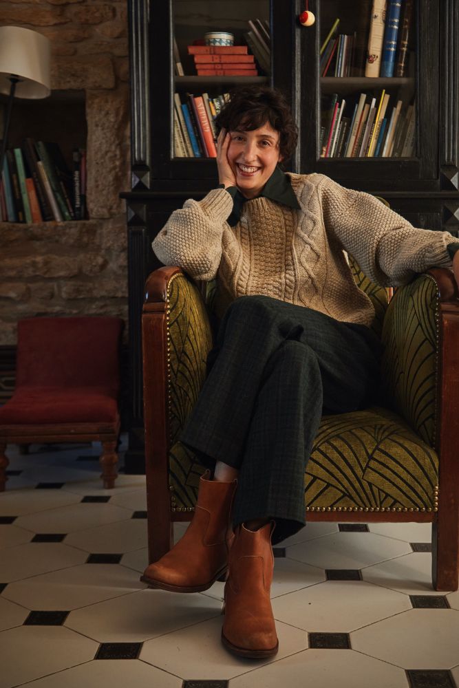 PAOLA Pull irlandais en beige - 100% Laine mérinos sans cruauté - L'Envers
