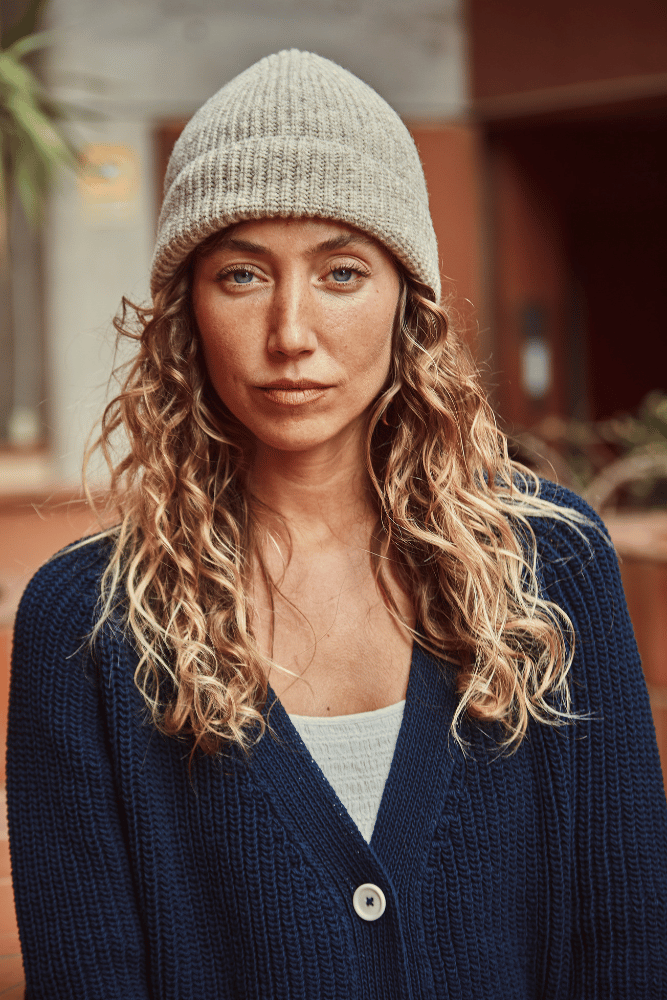 Bonnet en laine beige PAUL - 100% laine espagnole mérinos - L'Envers