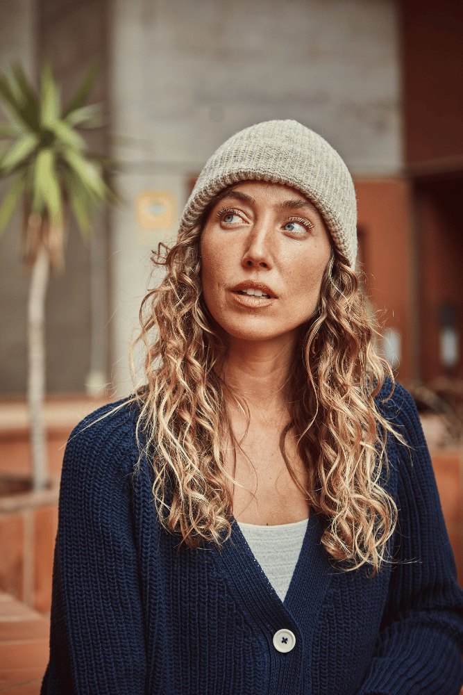 Bonnet en laine beige PAUL - 100% laine espagnole mérinos - L'Envers