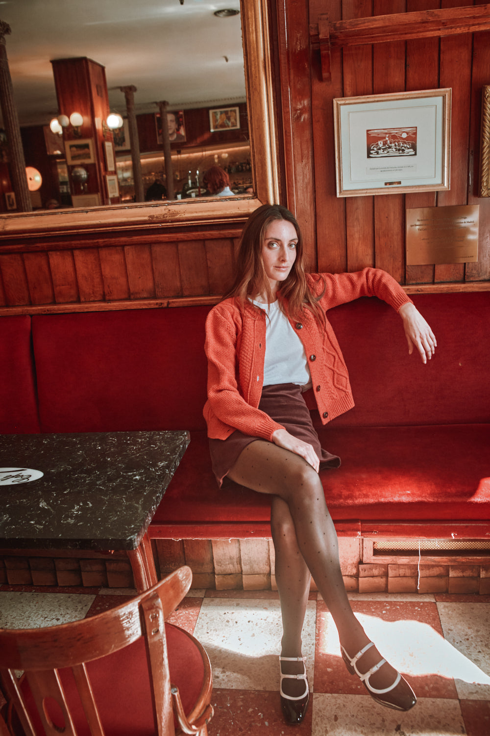 SONIA Cardigan torsadé en laine mérinos - Corail