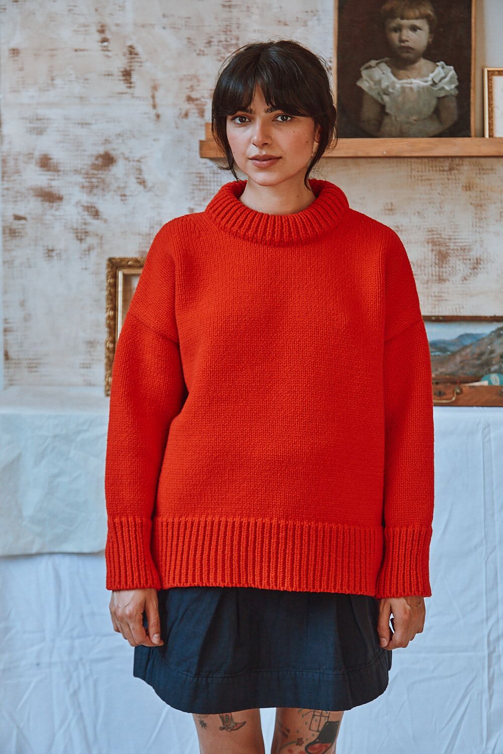 Pull rouge en laine hotsell