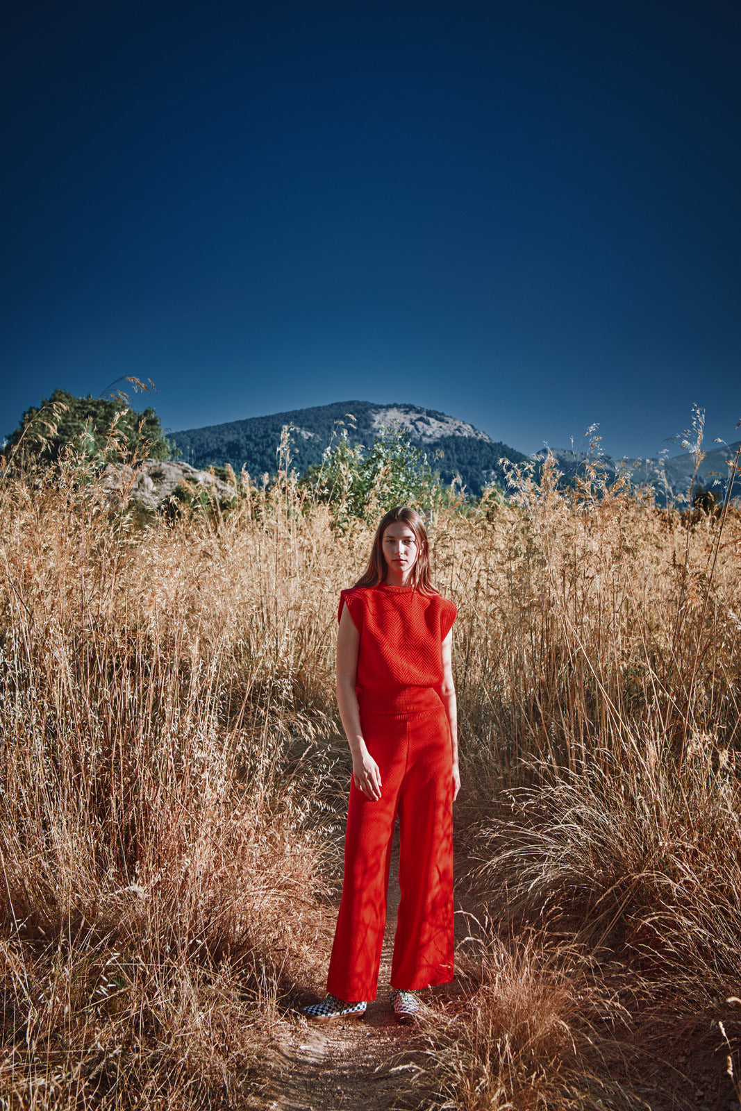 VALENTINE Top sans manches en coton biologique - Rouge