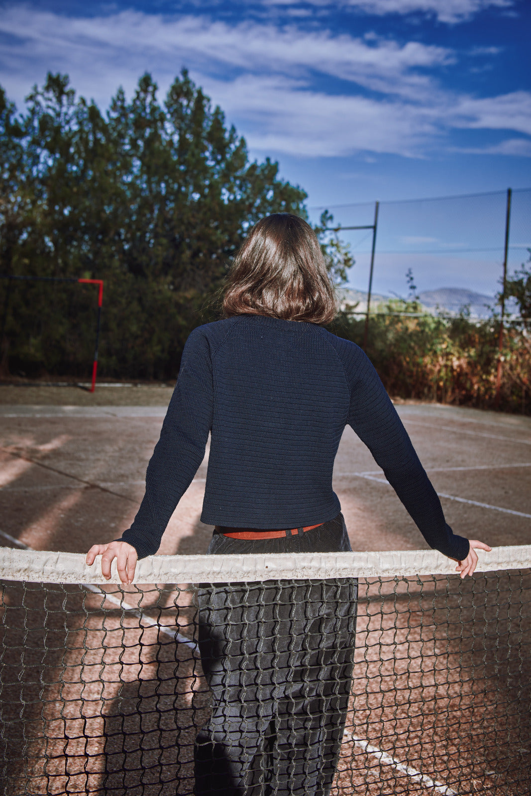 VALÉRIE Cardigan court en coton biologique - Bleu marine