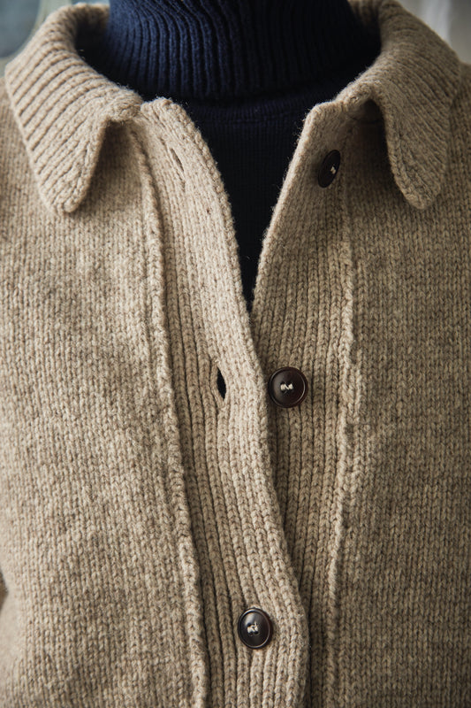 Veste en laine CALAMITY - 100% Laine sans cruauté mérinos en beige - Veste en laine espagnole mérinos - L'Envers