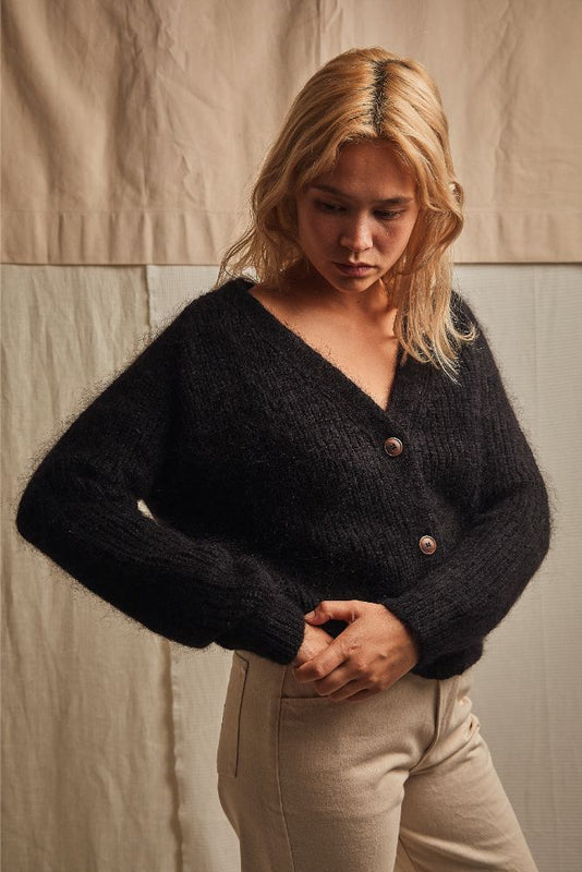 Cardigan ANNA - Mohair & mérinos Laine sans cruauté - L'Envers - L'ENVERS