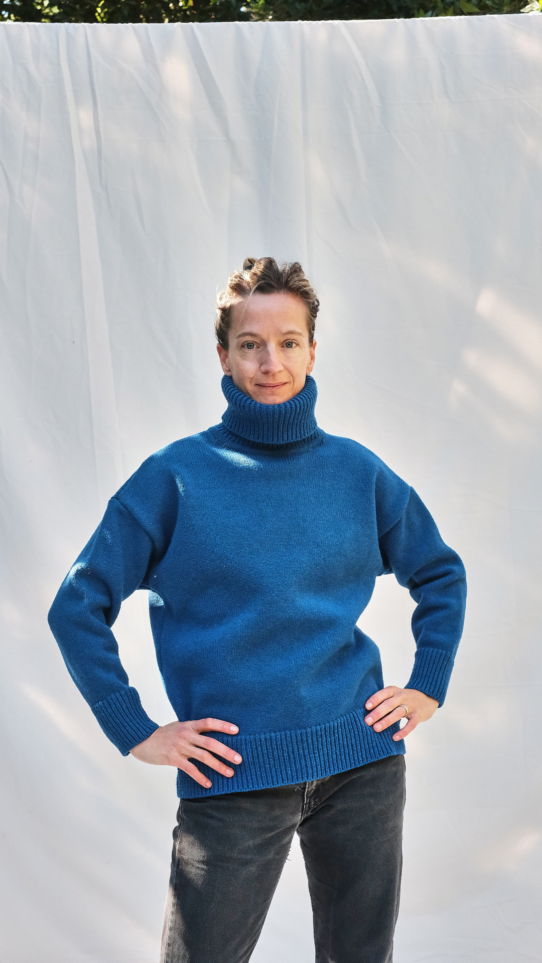 Item #161 - THÉRÈSE Sweater in Merino Wool - Cobalt Blue