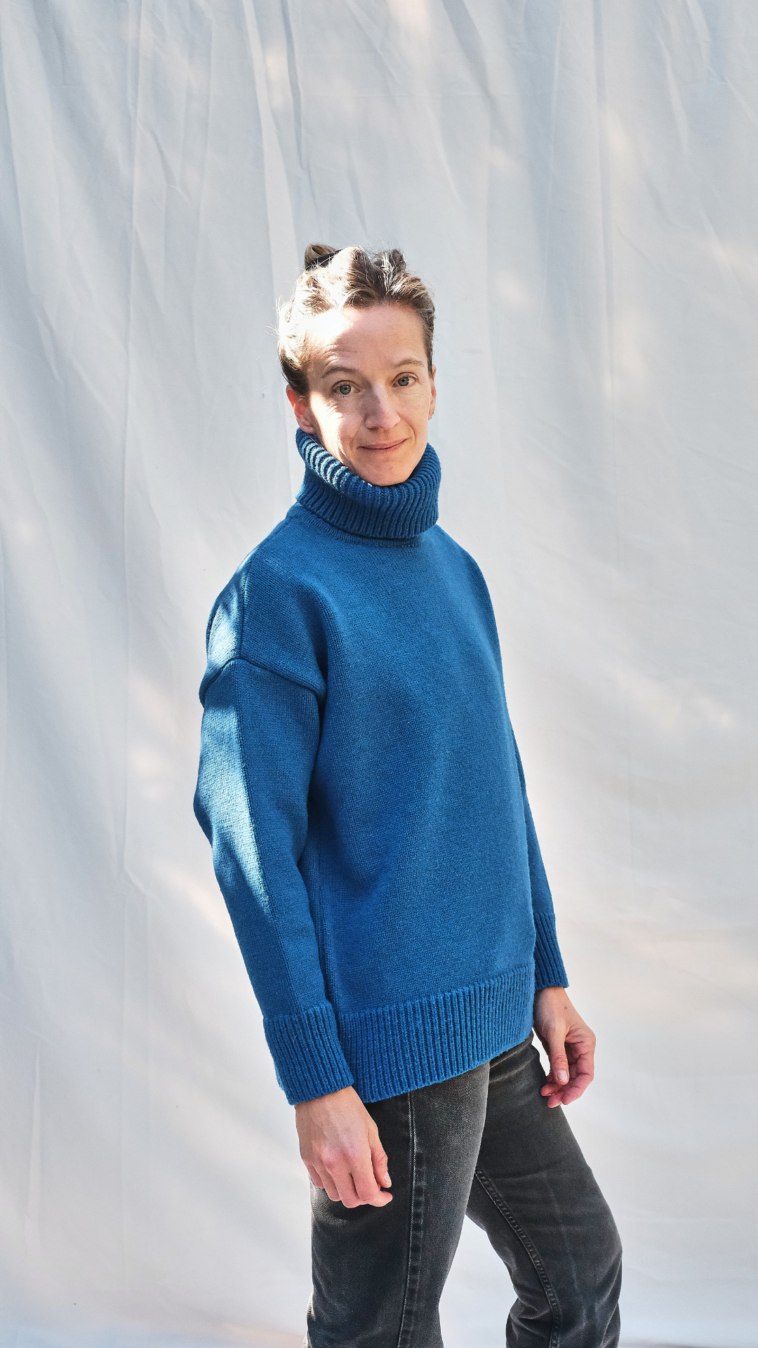 Item #161 - THÉRÈSE Sweater in Merino Wool - Cobalt Blue