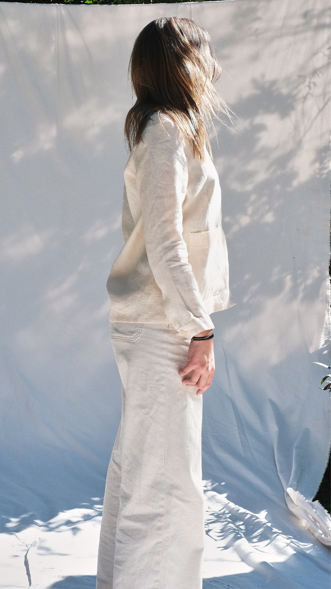 Item #45 - NIKKI Hemp Jacket in Linen - Ecru