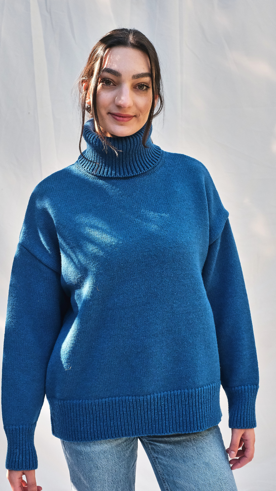 Item #160 - THÉRÈSE Sweater in Merino Wool - Cobalt Blue