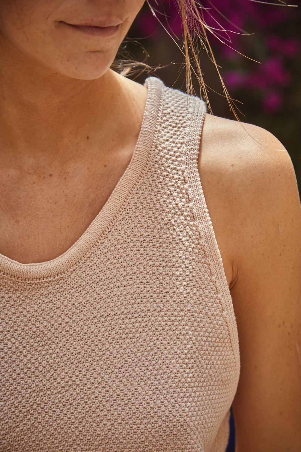 LARA Tank Top in Organic Cotton - Powder Pink