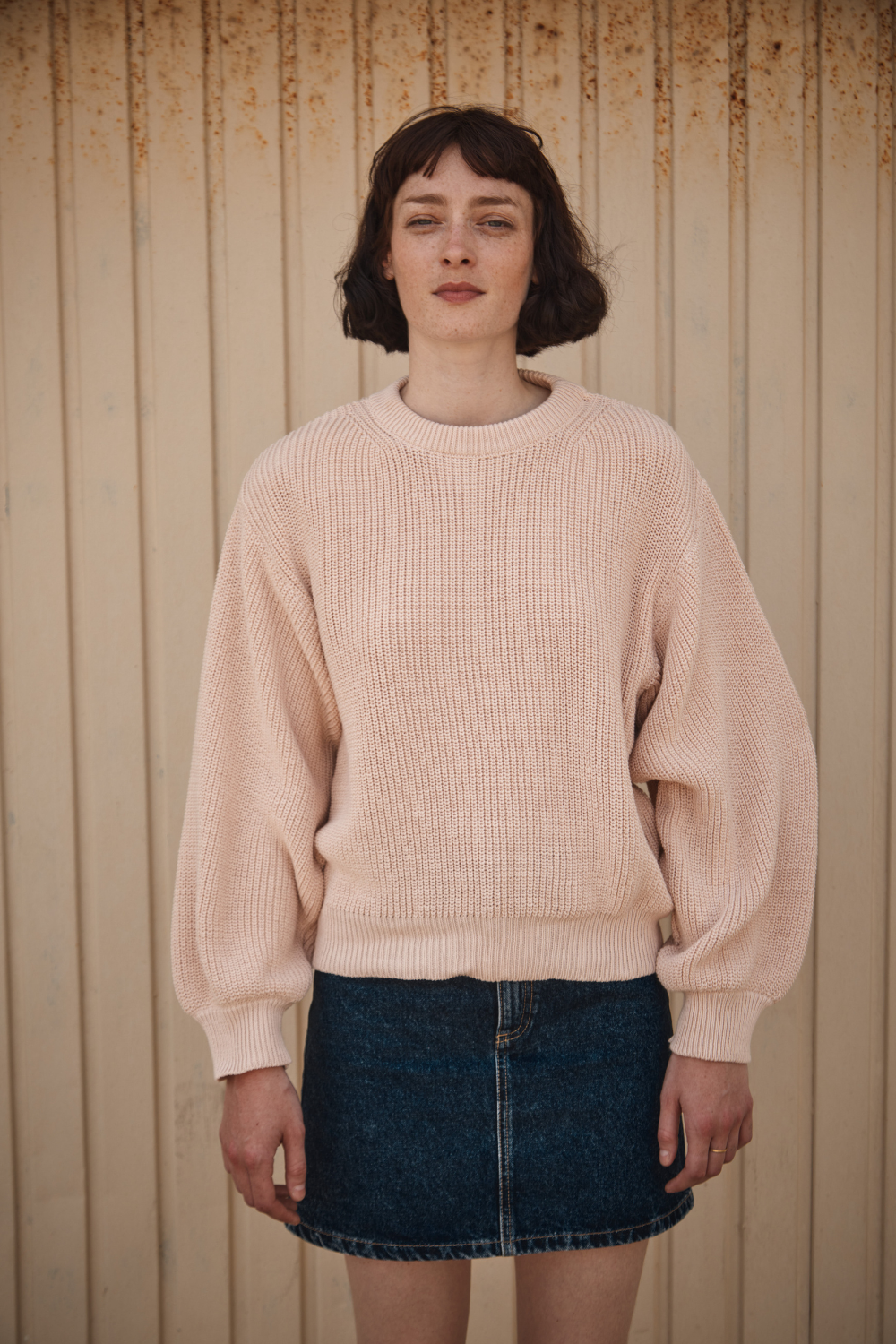 CLEMENTINE Batwing Sweater in Organic Cotton - Powder Pink