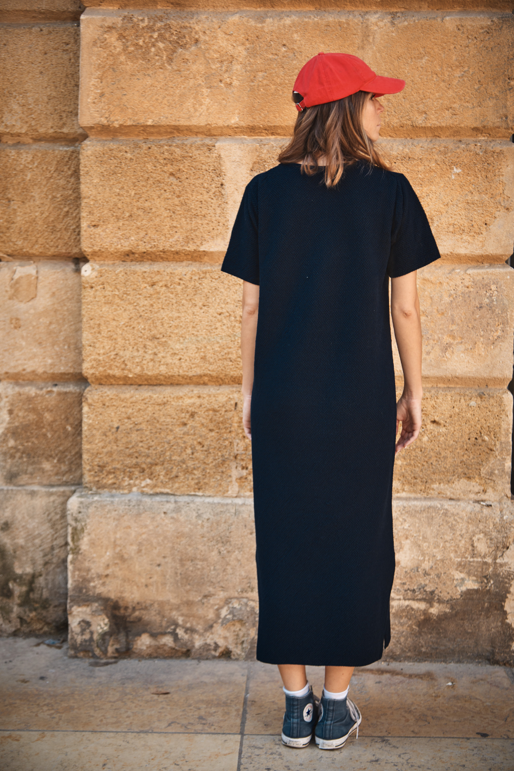 CARLA T-Shirt Dress in Organic Cotton - Navy