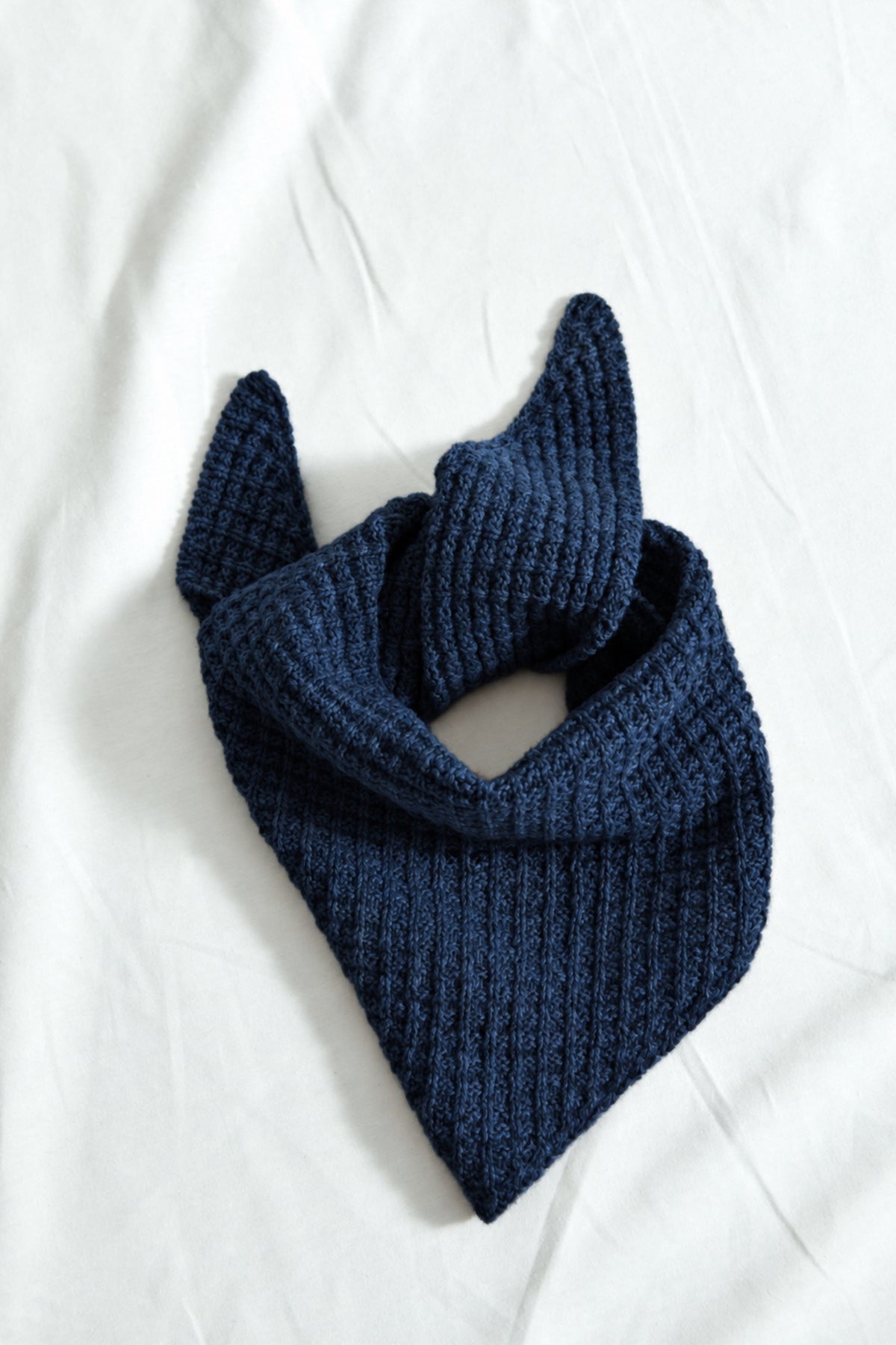 ROCIO Waffle Bandana in Merino Wool - Navy