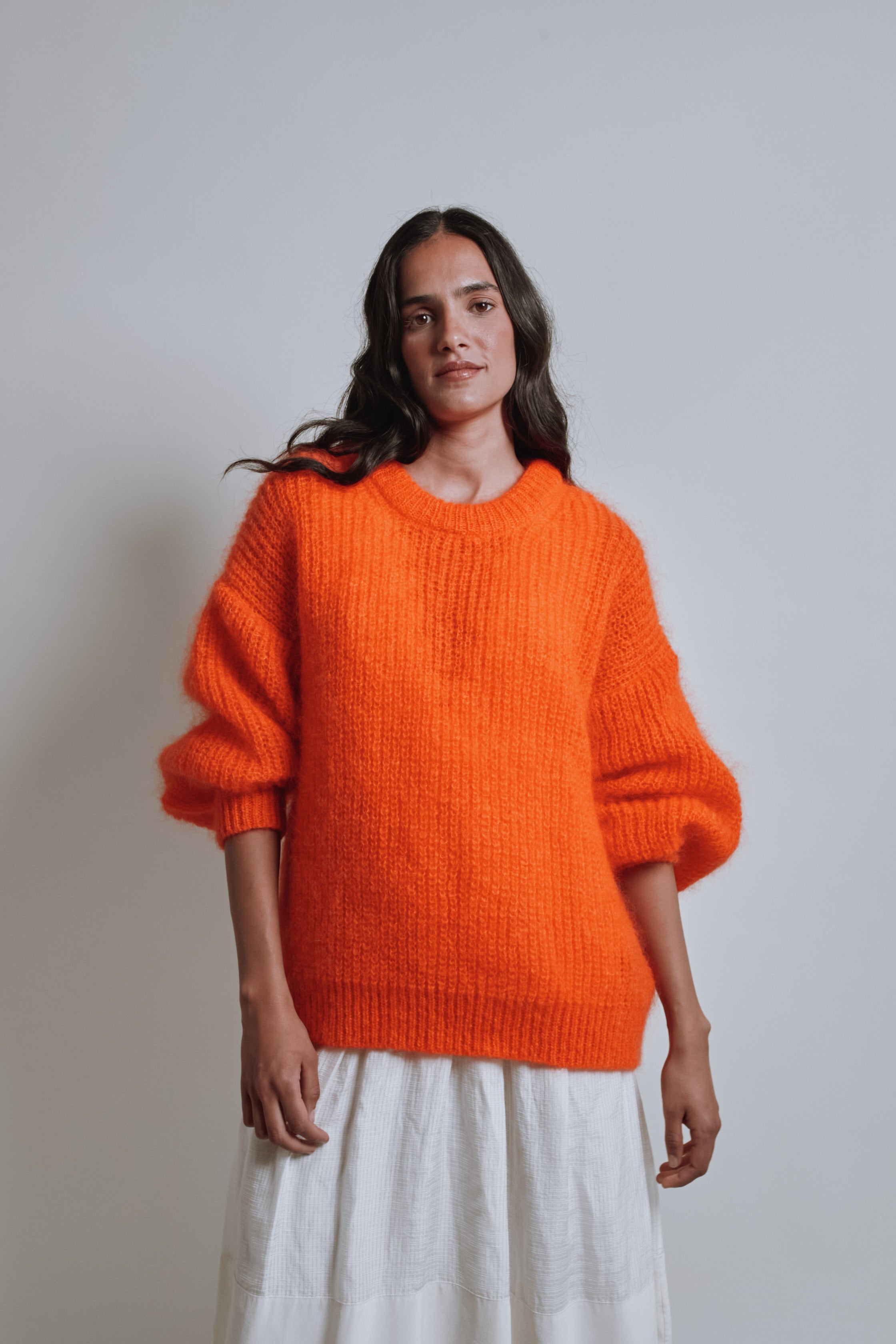 Pull en mohair LUCIE par Marie Courroy x L'Envers - Orange