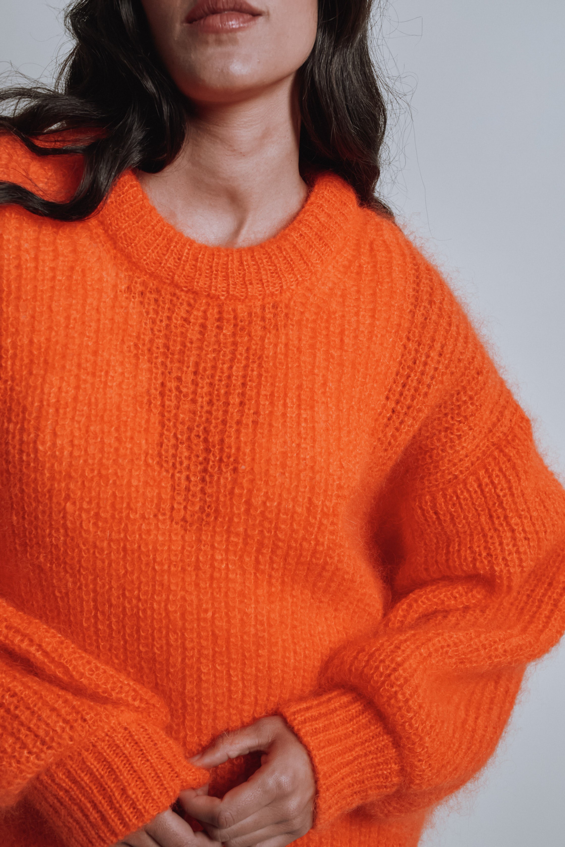 Pull en mohair LUCIE par Marie Courroy x L'Envers - Orange