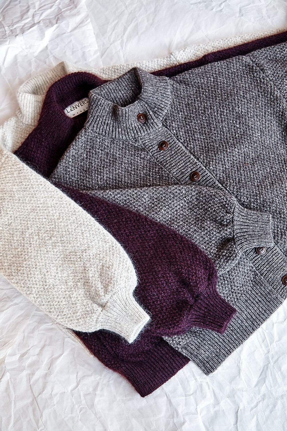 GEORGE High-Neck Cardigan Jacket in Merino-Mohair Wool - Beige
