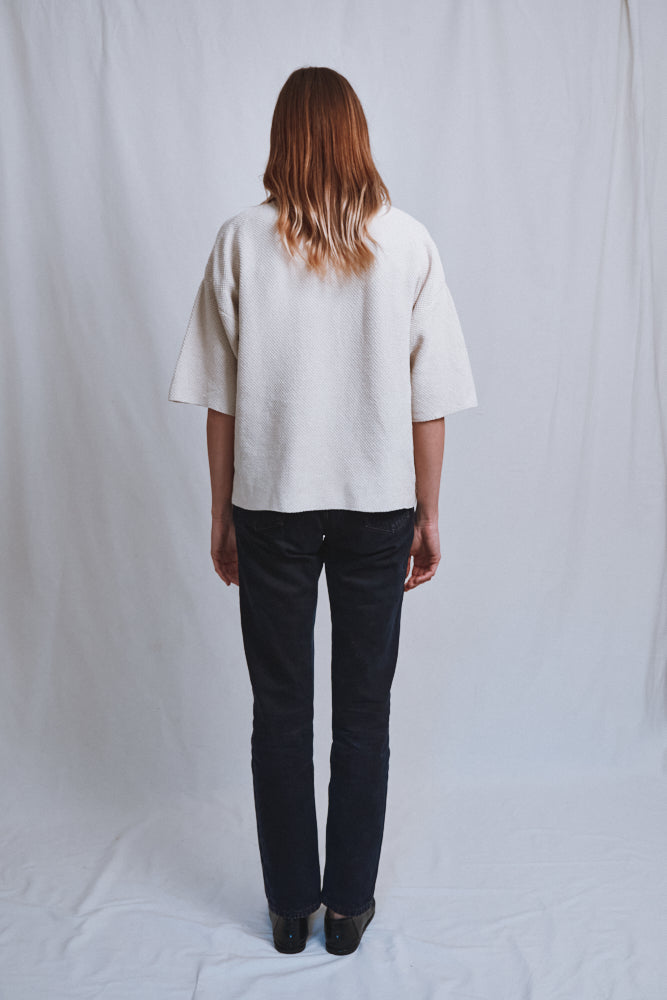 Item #480 - LILI Oversize Polo Shirt in Organic Cotton - Off-White