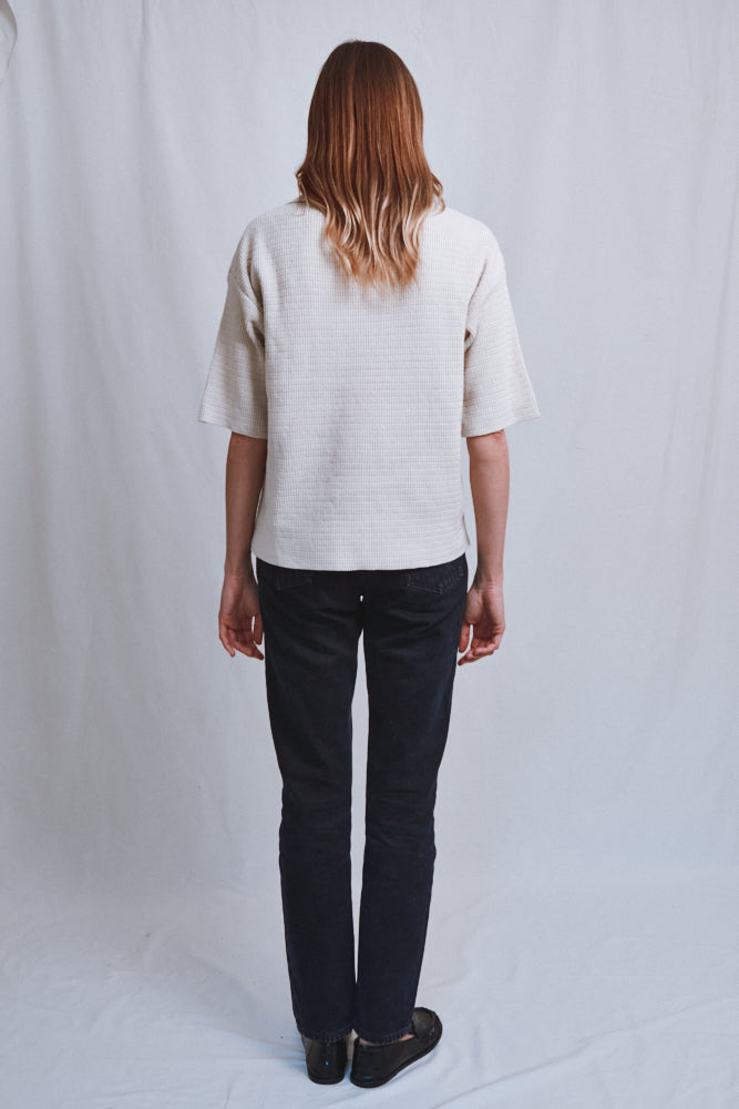 Item #481 - LILI Oversize Polo Shirt in Organic Cotton - Off-White