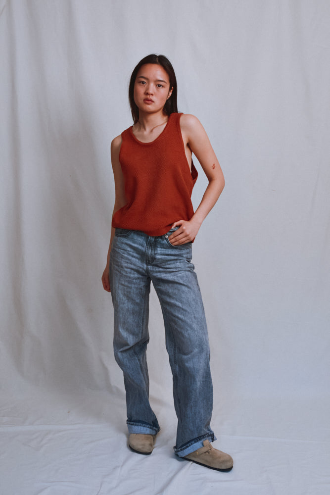 Item #497 - LARA Tank Top in Organic Cotton - Earth Red