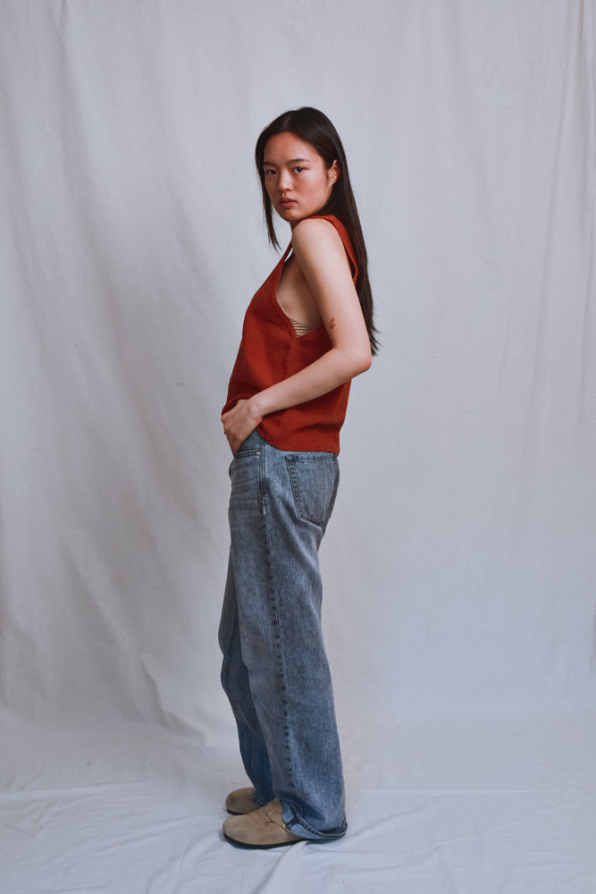 Item #497 - LARA Tank Top in Organic Cotton - Earth Red