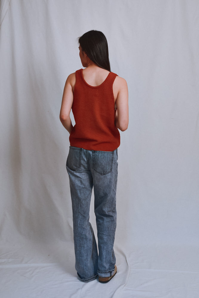 Item #497 - LARA Tank Top in Organic Cotton - Earth Red