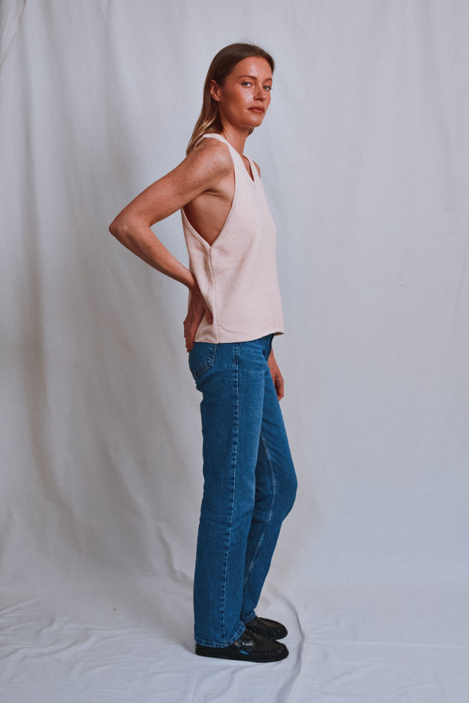 Item #496 - LARA Tank Top in Organic Cotton - Powder Pink