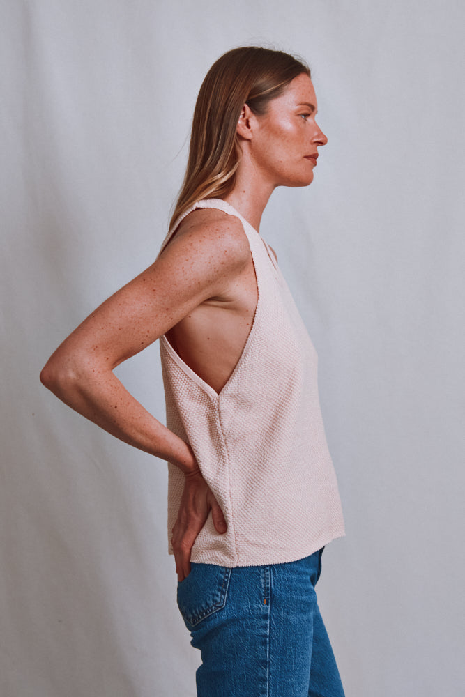 Item #496 - LARA Tank Top in Organic Cotton - Powder Pink