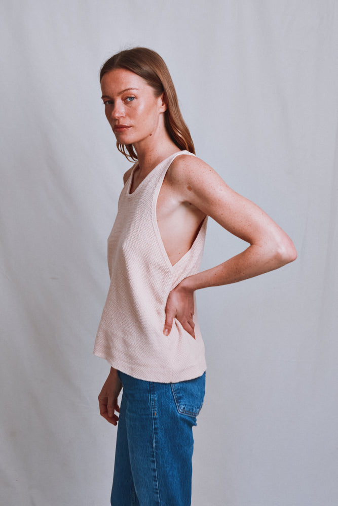 Item #496 - LARA Tank Top in Organic Cotton - Powder Pink
