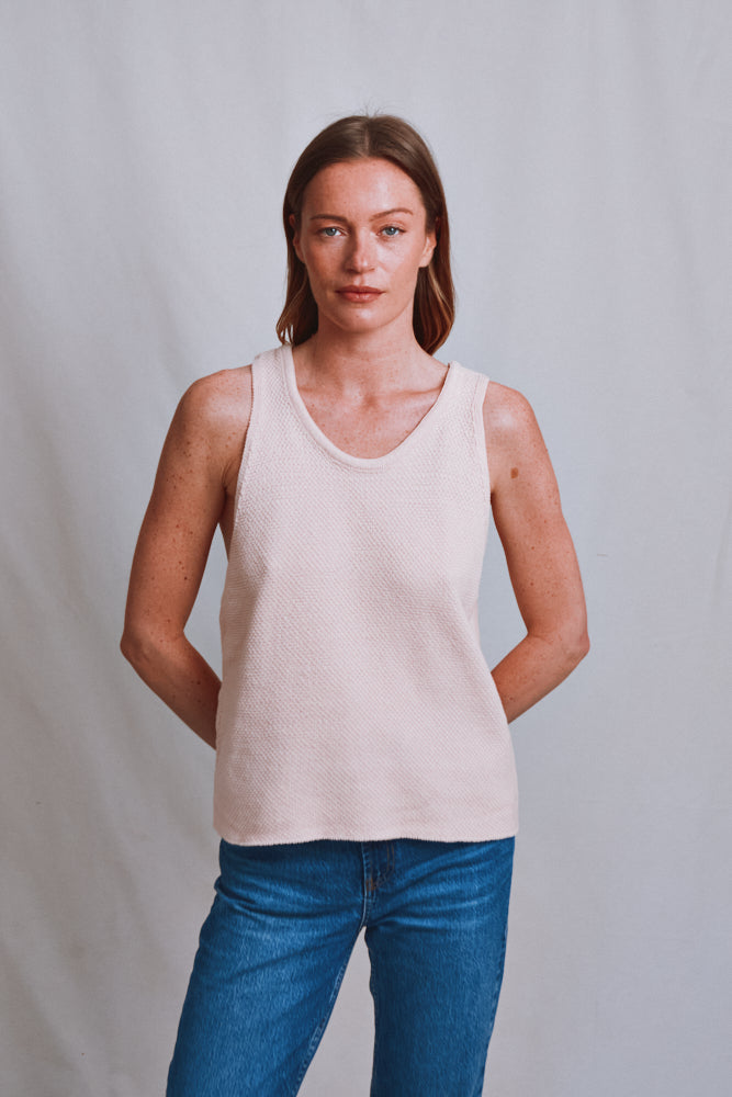 Item #496 - LARA Tank Top in Organic Cotton - Powder Pink