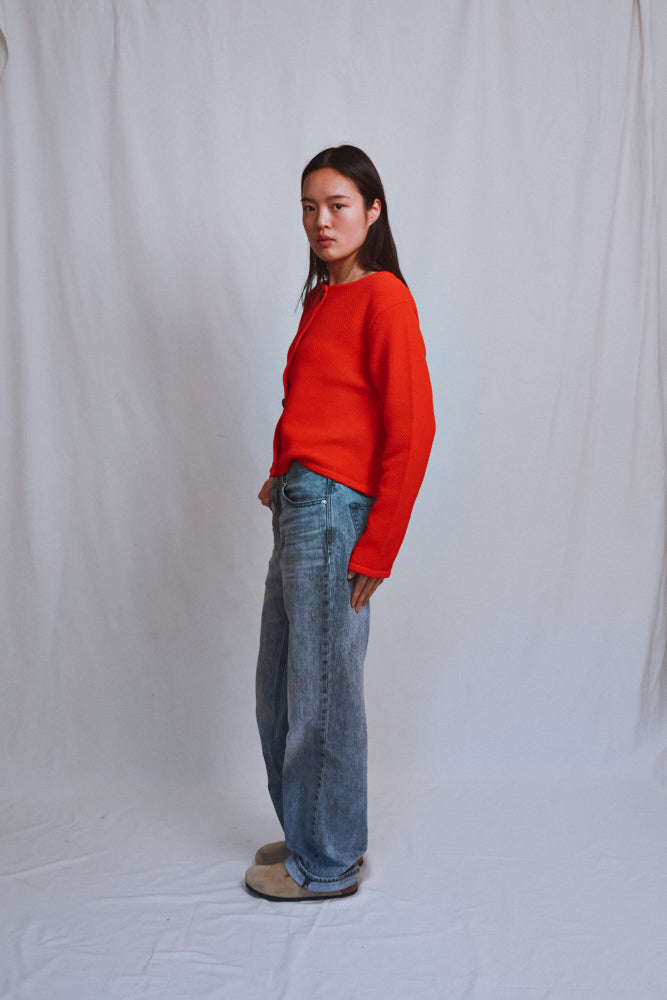 Référence n° 500 - Veste courte EMILIE en coton biologique - Rouge